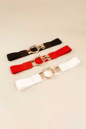 Circle Shape Buckle Zinc Alloy Buckle PU Leather Belt-Teresa's Fashionista LLC