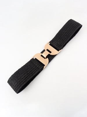 Alloy Buckle Elastic Belt-Teresa's Fashionista LLC