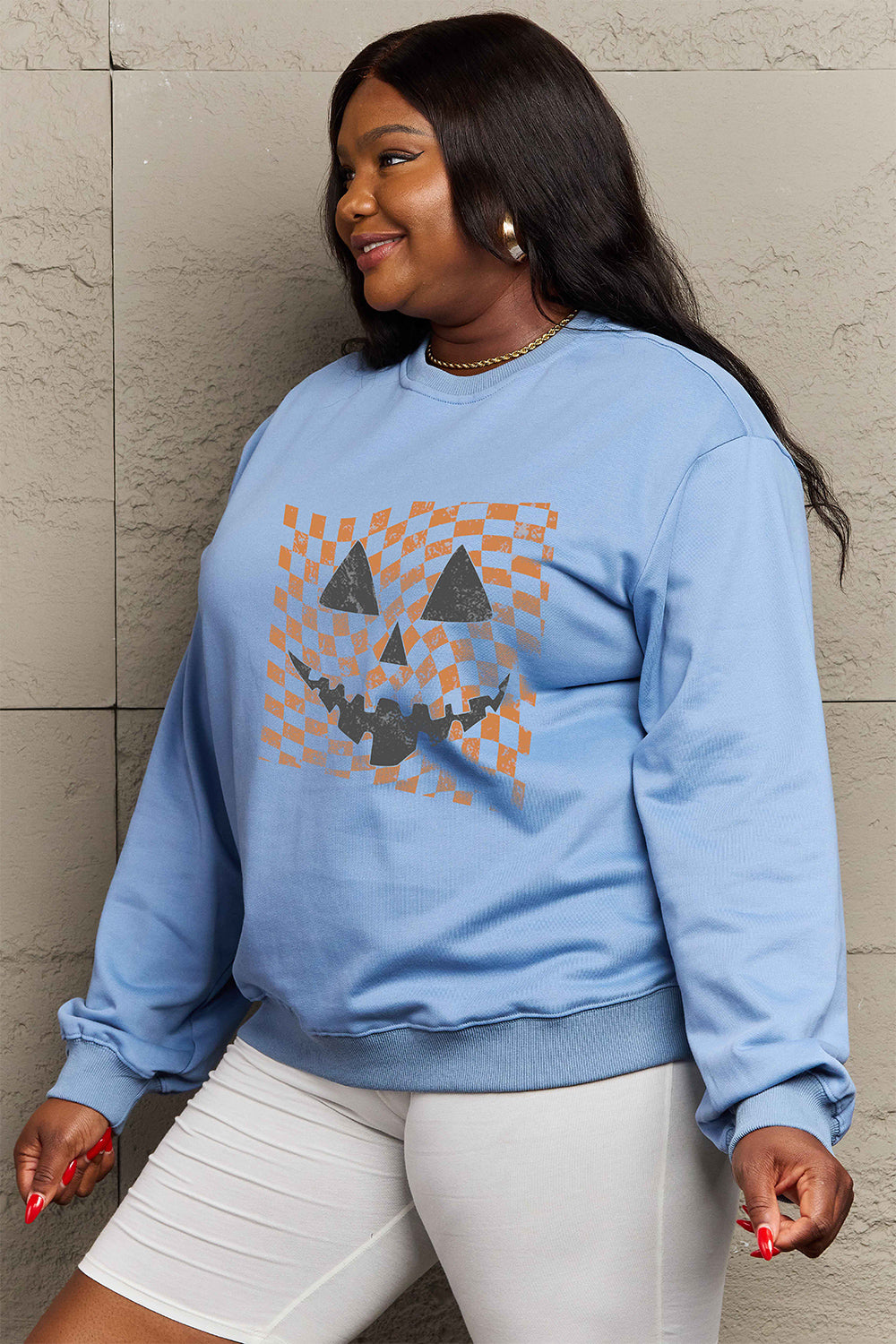 Simply Love Full Size Graphic Dropped Shoulder Sweatshirt - Teresa's Fashionista LLC