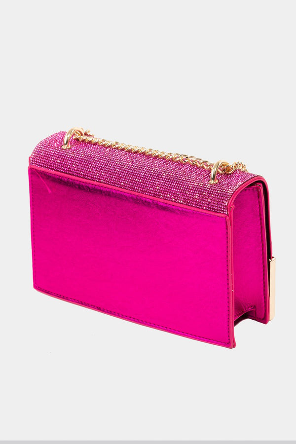Fame Rhinestone Studded Rectangle Crossbody Bag-Teresa's Fashionista LLC