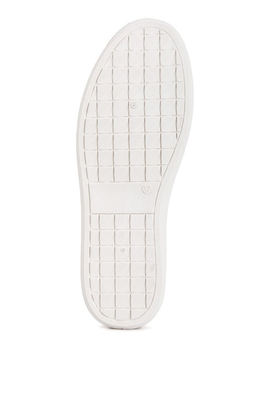 Claude Faux Leather Back Panel Detail Sneakers-Teresa&#39;s Fashionista LLC