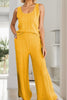Textured Round Neck Top and Wide Leg Pants Set-Teresa's Fashionista LLC