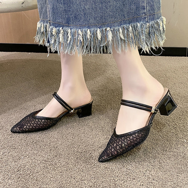 Point Toe Block Heel Sandals-Teresa's Fashionista LLC