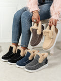 Furry Suede Round Toe Flat Sneakers - Teresa's Fashionista LLC