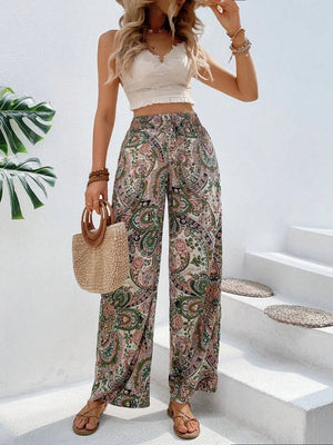 Printed Wide Leg Pants-Teresa's Fashionista LLC