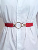 Double Ring Buckle Elastic PU Belt-Teresa's Fashionista LLC