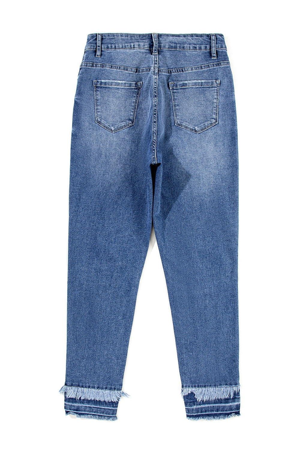 Raw Hem Distressed Jeans with Pockets - Teresa's Fashionista LLC