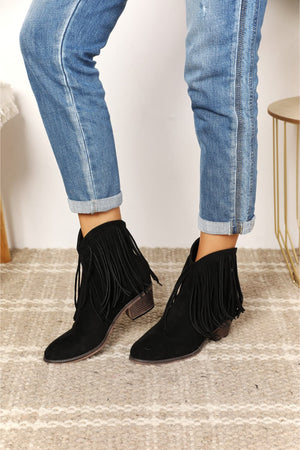 Legend Women's Fringe Cowboy Western Ankle Boots-Teresa's Fashionista LLC