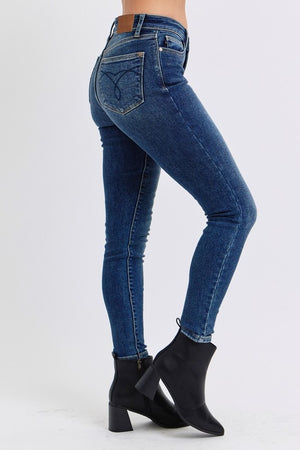 Judy Blue Full Size Mid-Rise Waist Skinny Jeans with Pockets - Teresa's Fashionista LLC