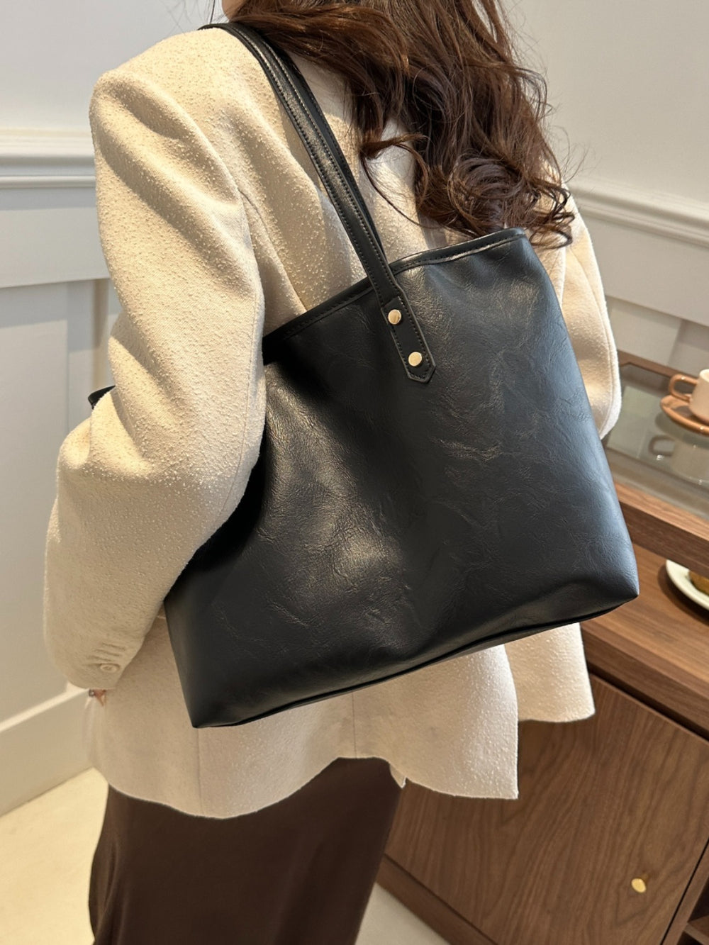 PU Leather Medium Shoulder Bag-Teresa's Fashionista LLC