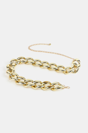 1.2" Width Acrylic Curb Chain Belt-Teresa's Fashionista LLC
