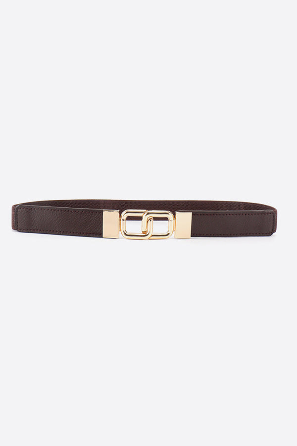Geometric Double Buckle Elastic Belt-Teresa's Fashionista LLC