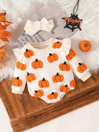 Children's Halloween Ruffled Long Sleeve Bodysuit