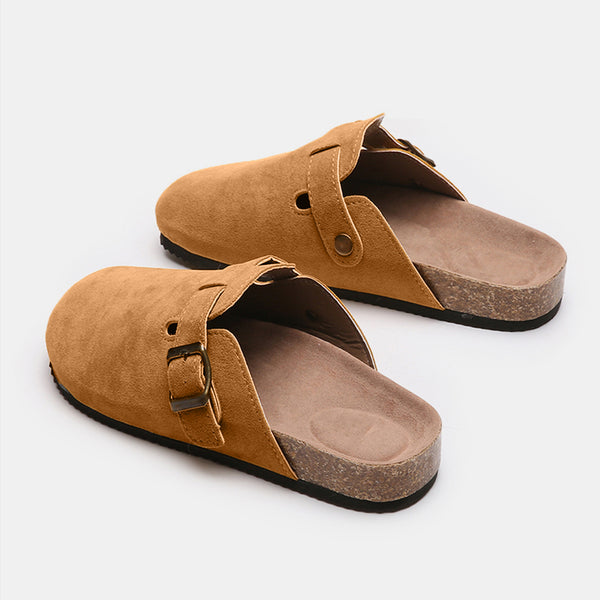 Suede Closed Toe Buckle Slide-Teresa's Fashionista LLC