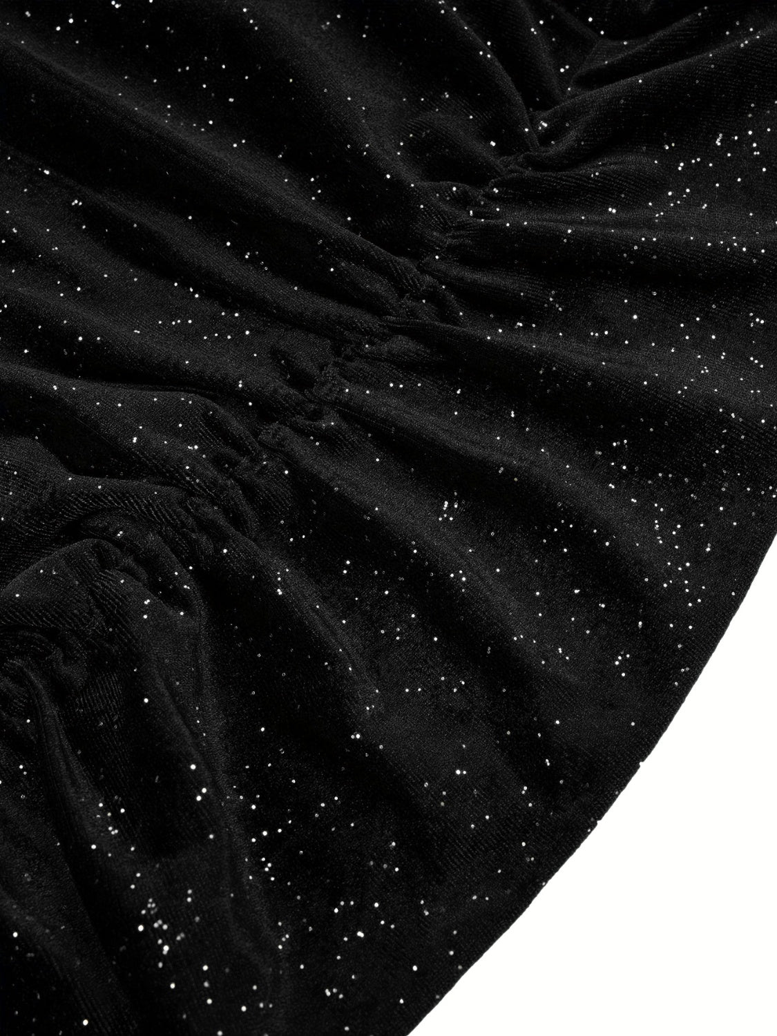 Glitter Ruched Cowl Neck Wrap Dress-Teresa&#39;s Fashionista LLC