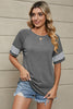 Striped Round Neck Short Sleeve T-Shirt-Teresa's Fashionista LLC
