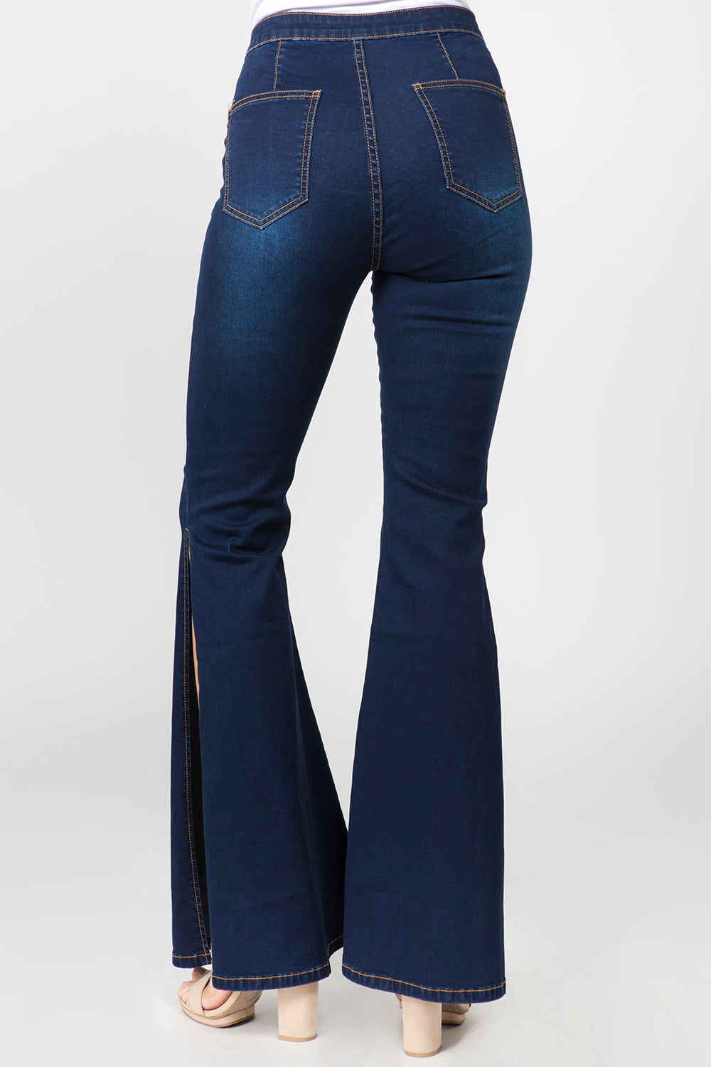 American Bazi Side Slit Flare Jeans - Teresa's Fashionista LLC