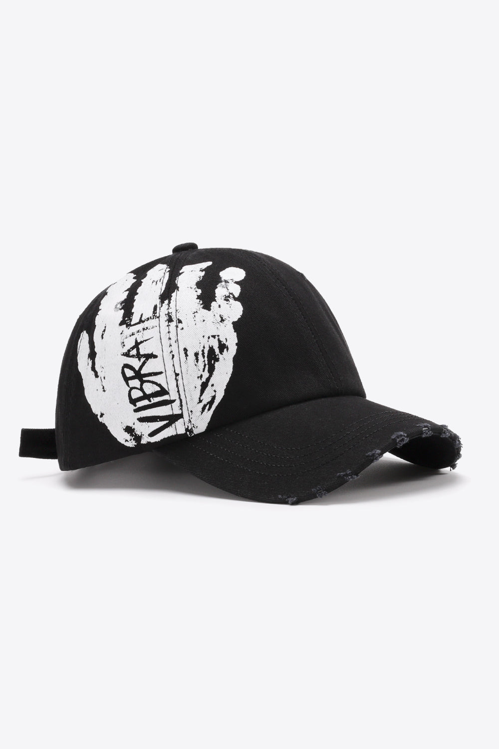 VIBRA Graphic Distressed Adjustable Baseball Cap-Teresa's Fashionista LLC