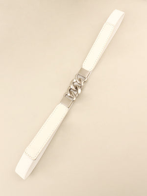 Zinc Alloy Buckle Elastic PU Belt-Teresa's Fashionista LLC