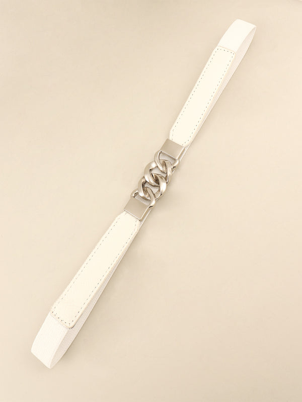 Zinc Alloy Buckle Elastic PU Belt-Teresa's Fashionista LLC