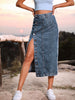 Button Down Denim Skirt-Teresa's Fashionista LLC