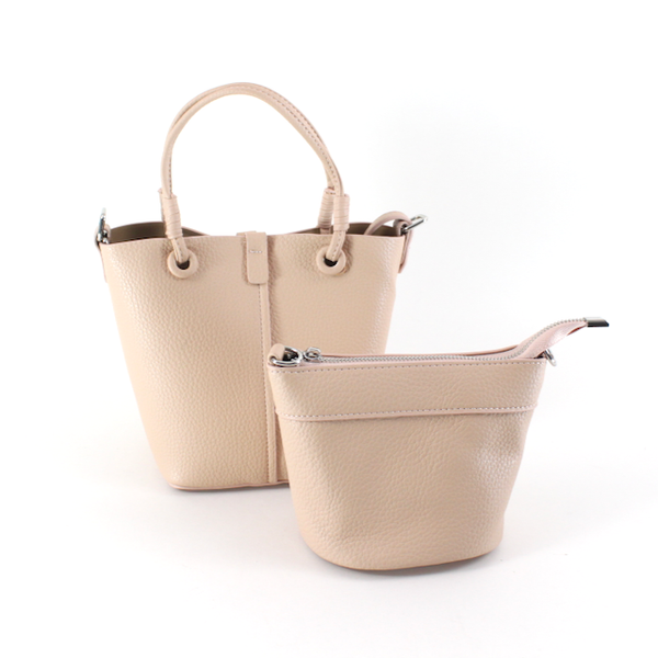 P25018 2-in-1 Small Microfiber Leather Tote w/Crossbody Bag