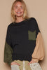 POL Color Block Roll Hem Hacci Sweater - Teresa's Fashionista LLC