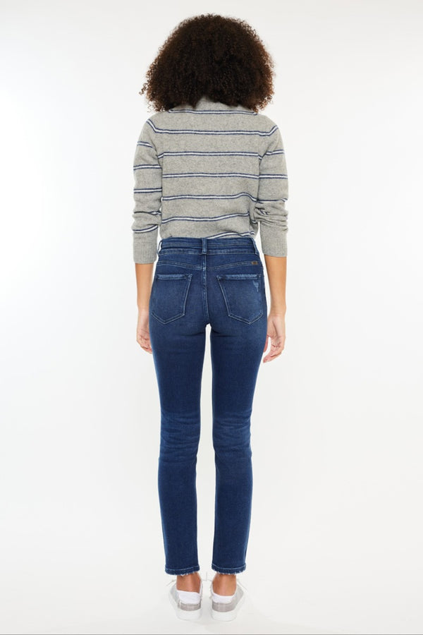 Kancan High Rise Slim Straight Jeans-Teresa's Fashionista LLC