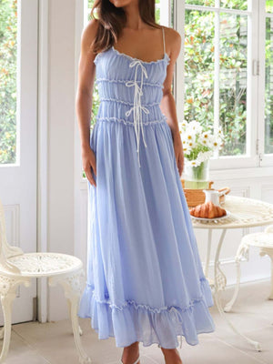 Devine Frill Ruffled Hem Midi Cami Dress - Teresa's Fashionista LLC