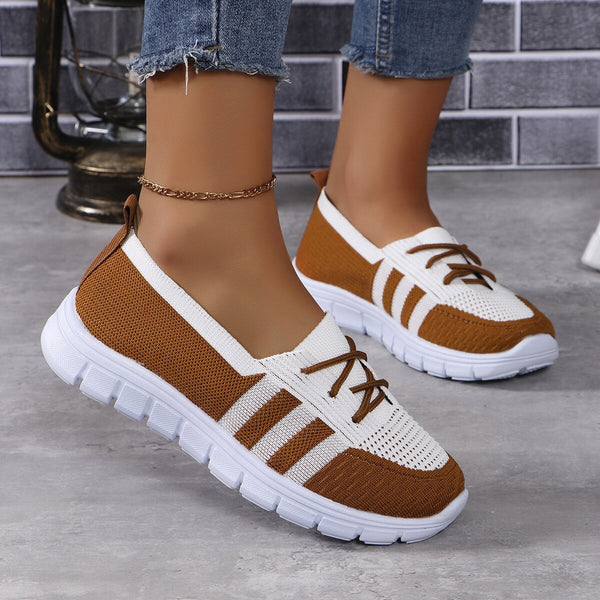 Mesh Contrast Flat Slip-Ons-Teresa's Fashionista LLC