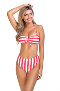 Stripped bandeau bikini set-Teresa's Fashionista LLC