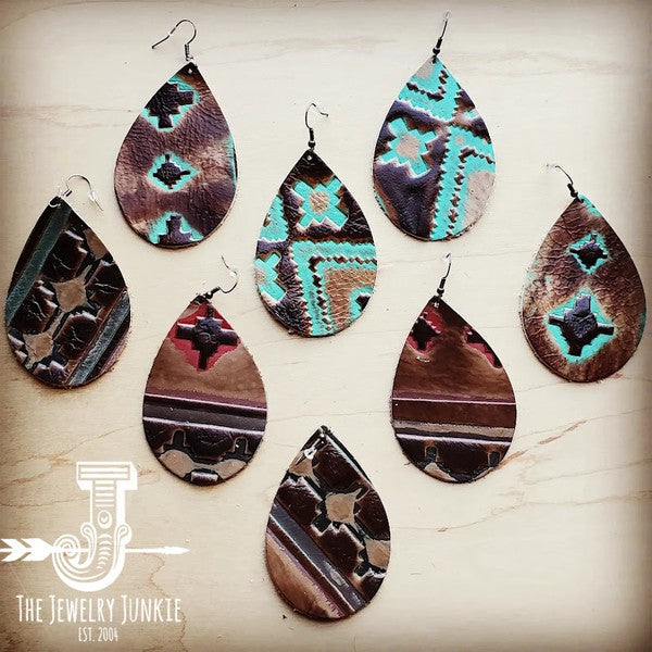 Large Teardrop Earrings in Navajo-Teresa's Fashionista LLC
