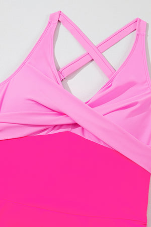 Crisscross V-Neck One-Piece Swimwear-Teresa's Fashionista LLC