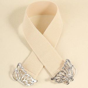 Butterfly Alloy Buckle Elastic Belt-Teresa's Fashionista LLC