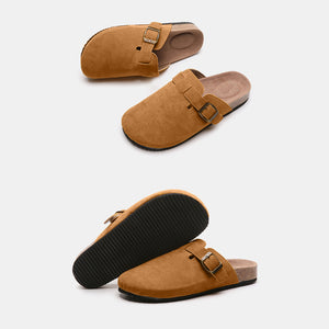 Suede Closed Toe Buckle Slide-Teresa's Fashionista LLC