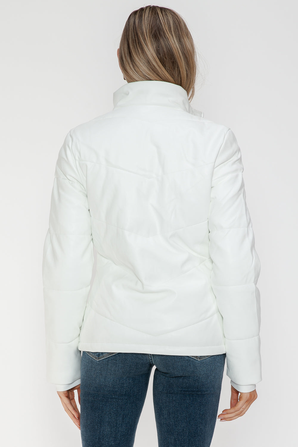 Snobbish Pocketed Zip Up Turtleneck Puffer Jacket - Teresa's Fashionista LLC