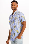 Hawaiian Print Button Down Shirt-Teresa's Fashionista LLC