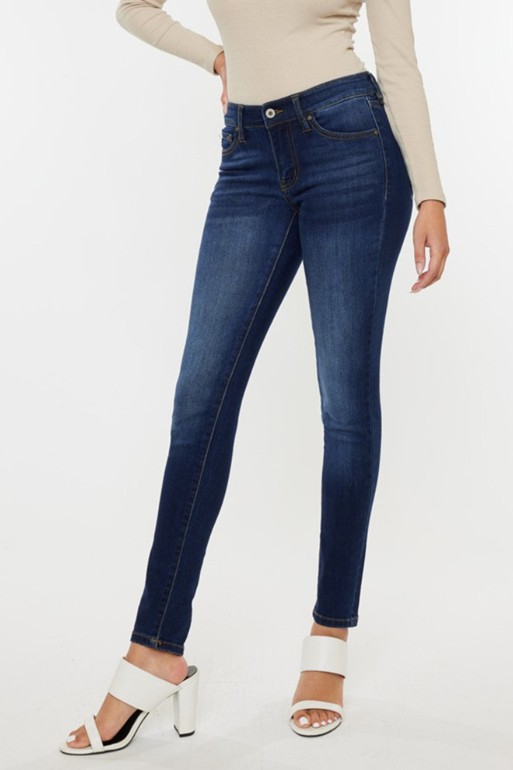 Kancan Mid Rise Gradient Skinny Jeans-Teresa's Fashionista LLC