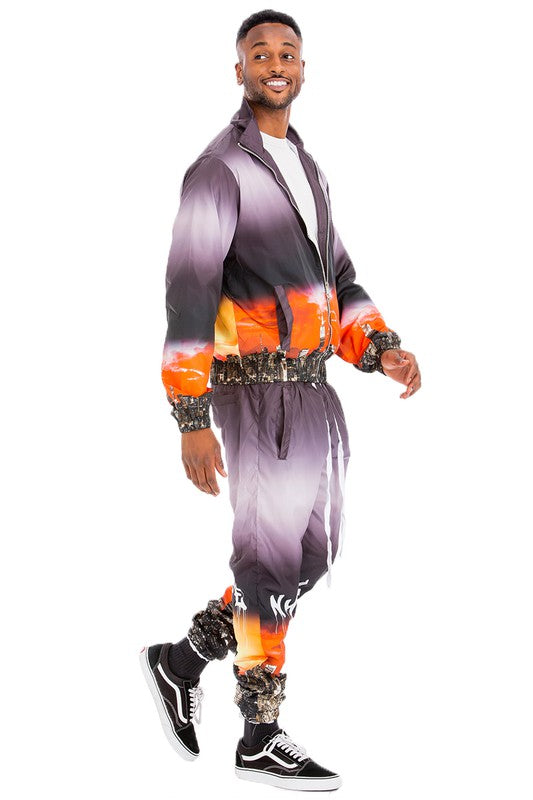 NYC LIFE LA LIFE PRINT WINDBREAK TRACK SUIT-Teresa's Fashionista LLC