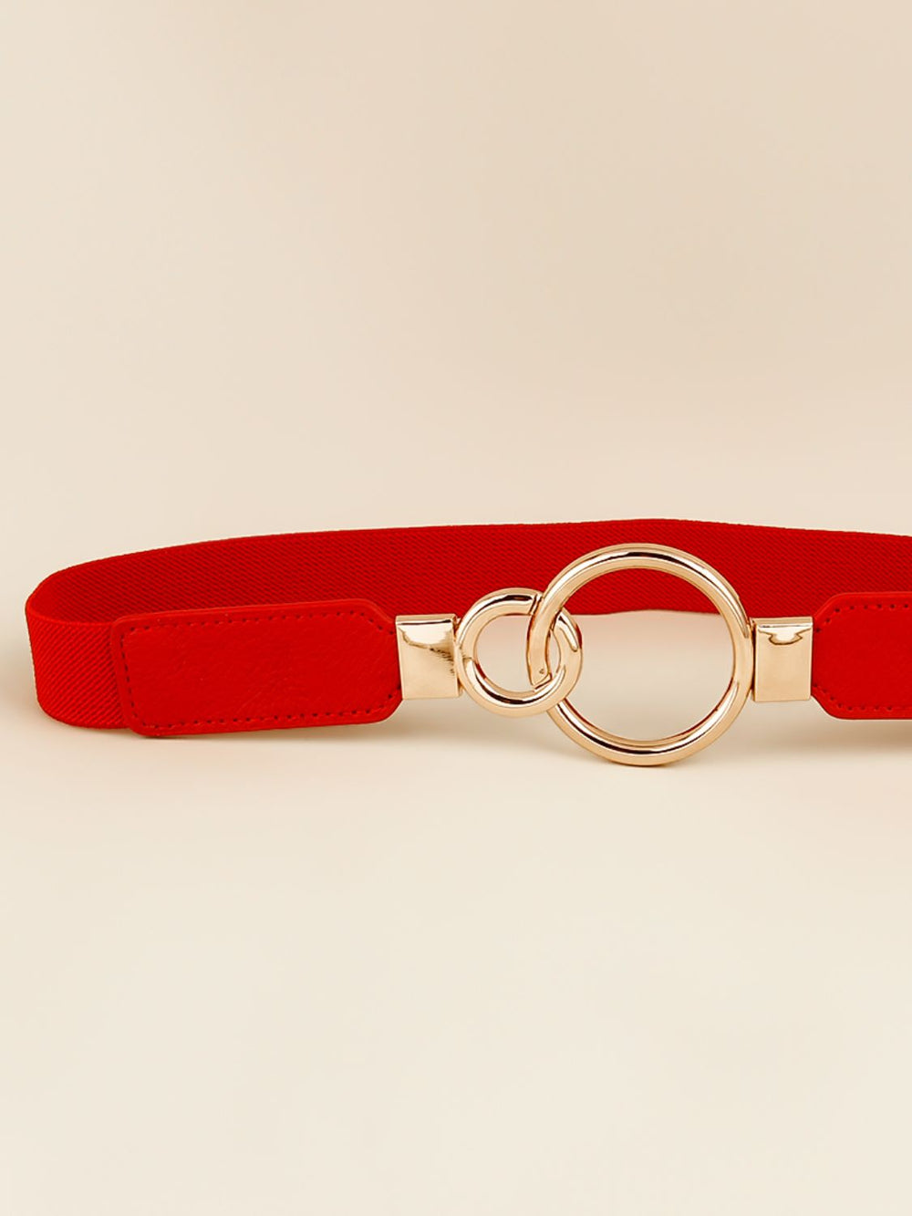 Double Ring Buckle Elastic PU Belt-Teresa's Fashionista LLC