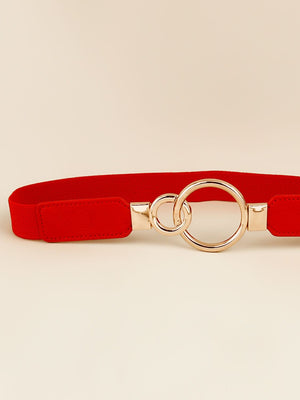 Double Ring Buckle Elastic PU Belt-Teresa's Fashionista LLC