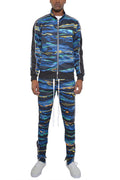 MENS PRINT FULL ZIP TRACK SUIT SET-Teresa's Fashionista LLC