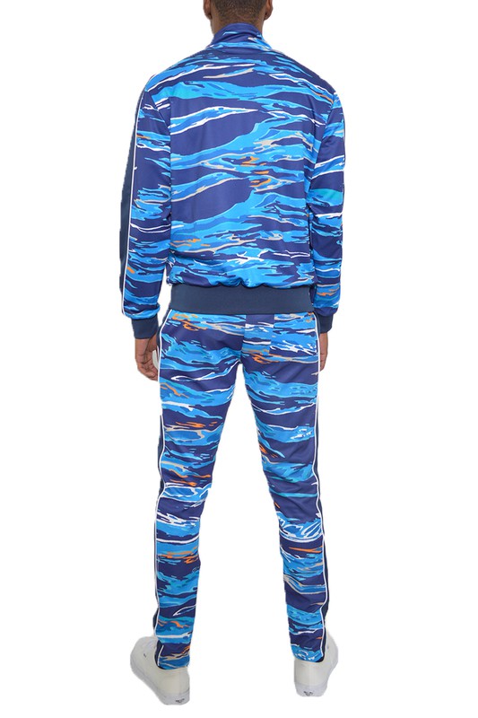 MENS PRINT FULL ZIP TRACK SUIT SET-Teresa's Fashionista LLC