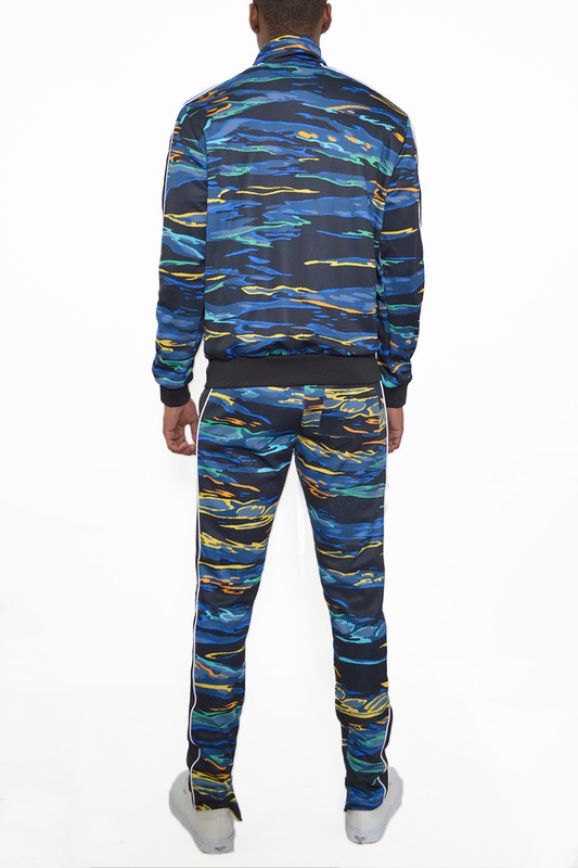 MENS PRINT FULL ZIP TRACK SUIT SET-Teresa's Fashionista LLC