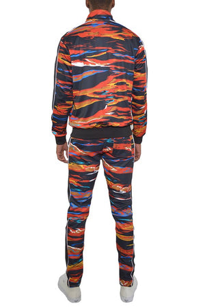 MENS PRINT FULL ZIP TRACK SUIT SET-Teresa's Fashionista LLC