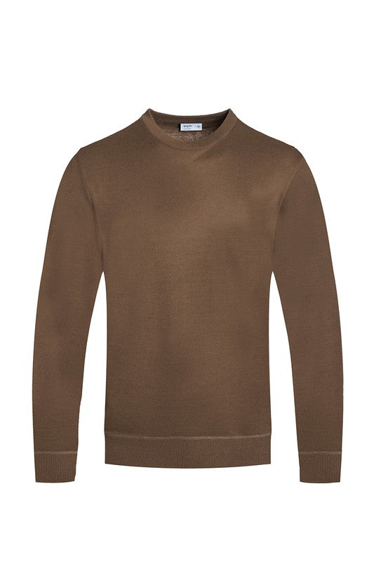 SOLID COLOR ROUND NECK SWEATER-Teresa's Fashionista LLC