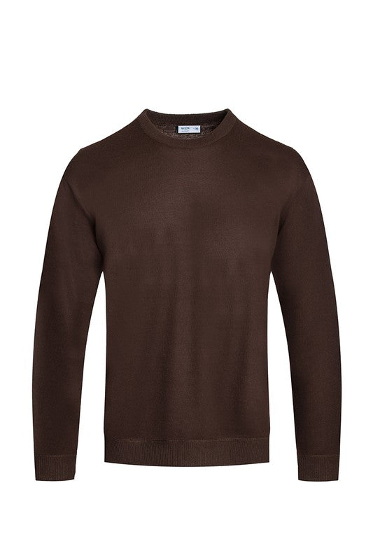 SOLID COLOR ROUND NECK SWEATER-Teresa's Fashionista LLC