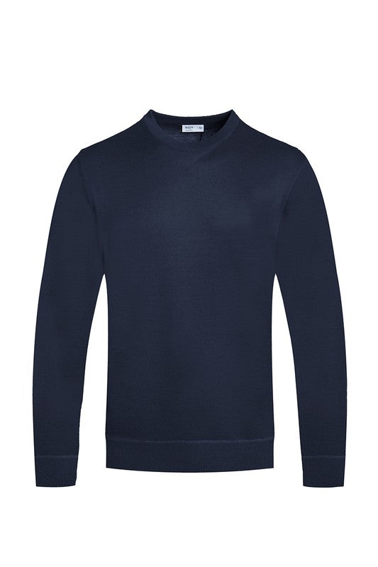 SOLID COLOR ROUND NECK SWEATER-Teresa's Fashionista LLC