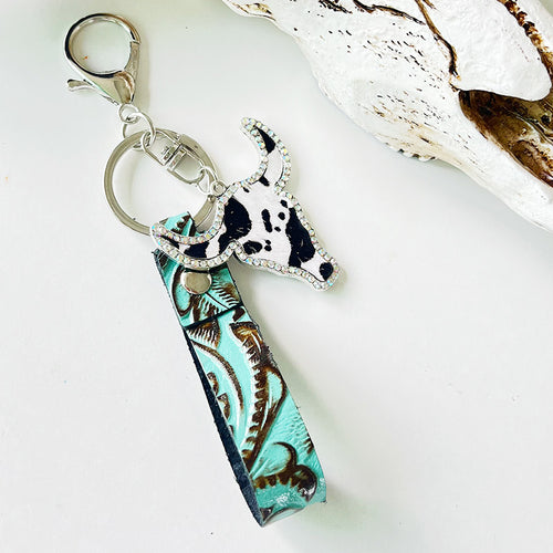 Rhinestone Bull Keychain-Teresa's Fashionista LLC