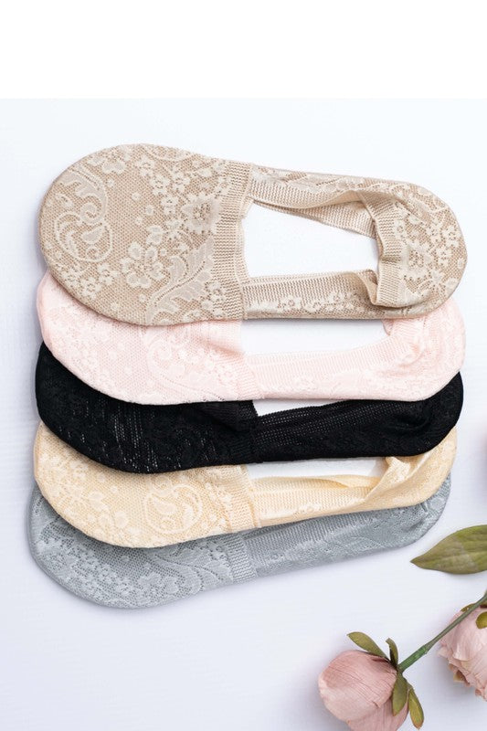 No-Slip Floral Lace Socks-Teresa's Fashionista LLC